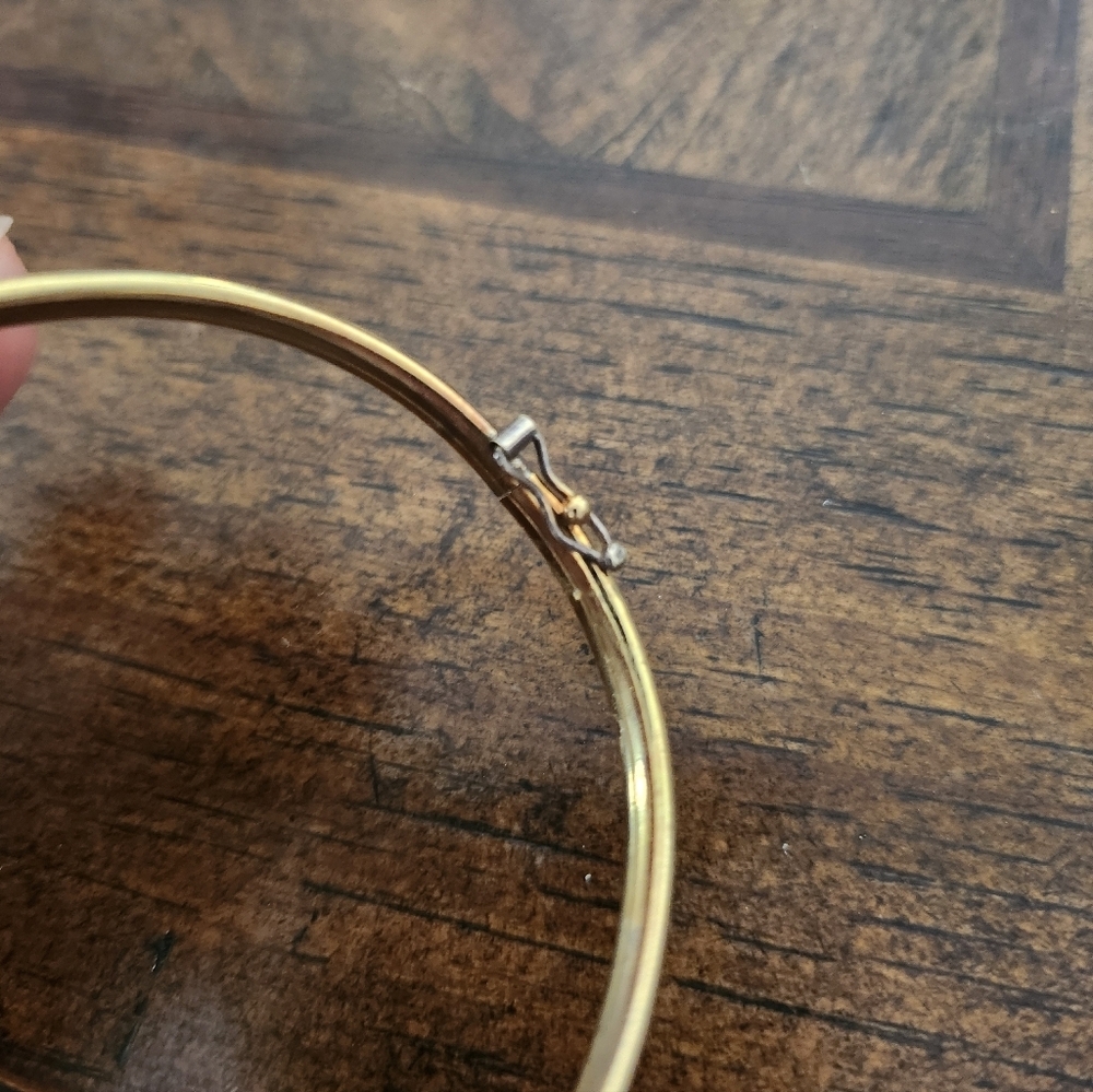 925 sterling silver gold plated bangle - Picture 5 of 5